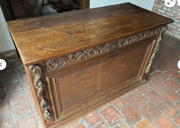 Houten kist, Huis en Inrichting, Ophalen, Gebruikt, 100 tot 150 cm, Eikenhout