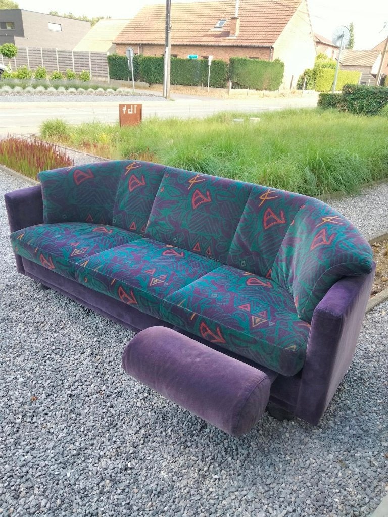 1980s vintage Postmodern design zetel 3-zit Leolux Memphis, Ophalen, Gebruikt, Postmodern vintage, Driepersoons