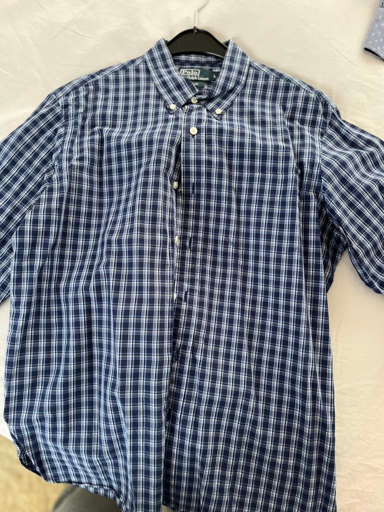 Wit blauw ralph lauren hemd, Enlèvement ou Envoi, Comme neuf, Bleu