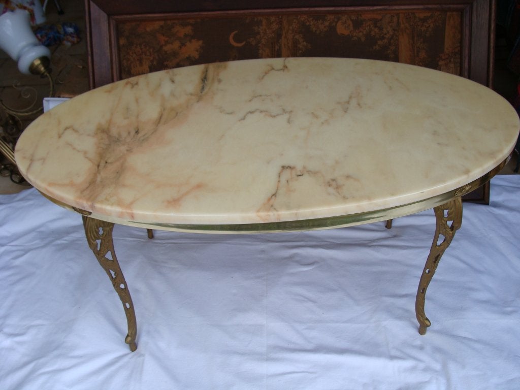 ancienne table de salon en marbre, authentique, 1950/70,, Enlèvement