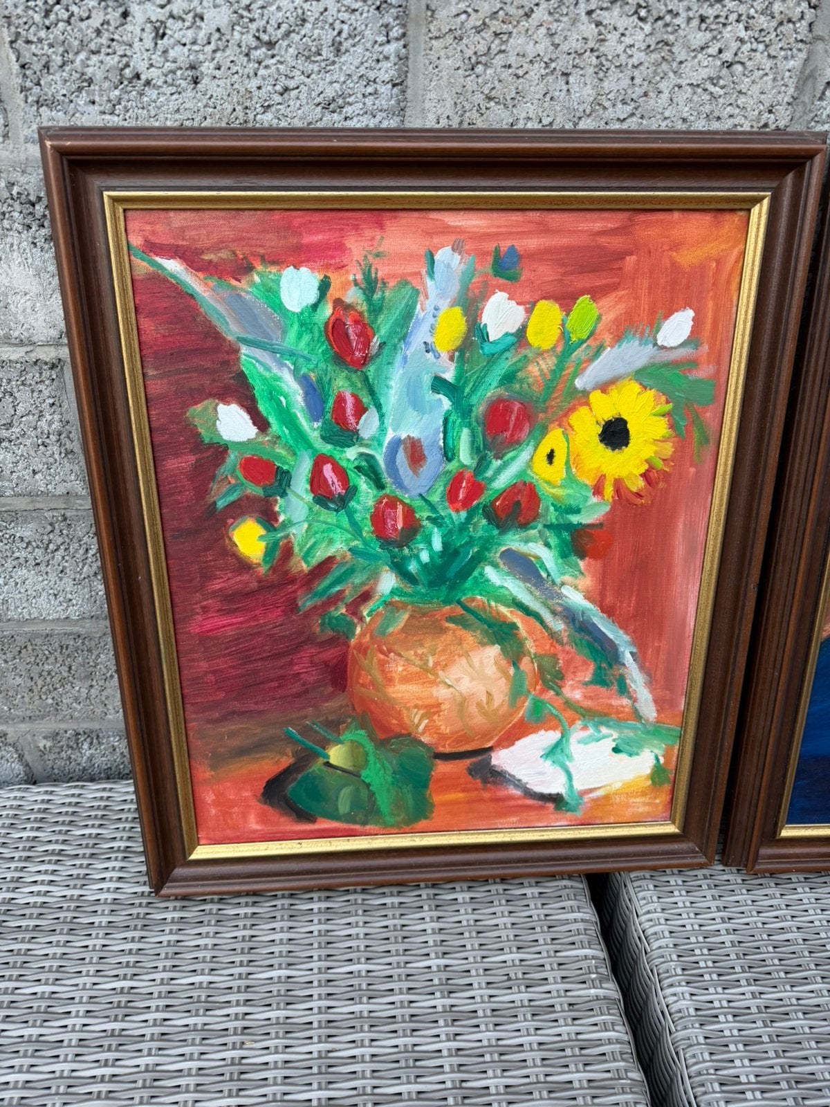 Schilderijen 2 stuks/ 5€ stuk, Antiquités & Art, Peint à la main, Enlèvement, Autres styles, Toile