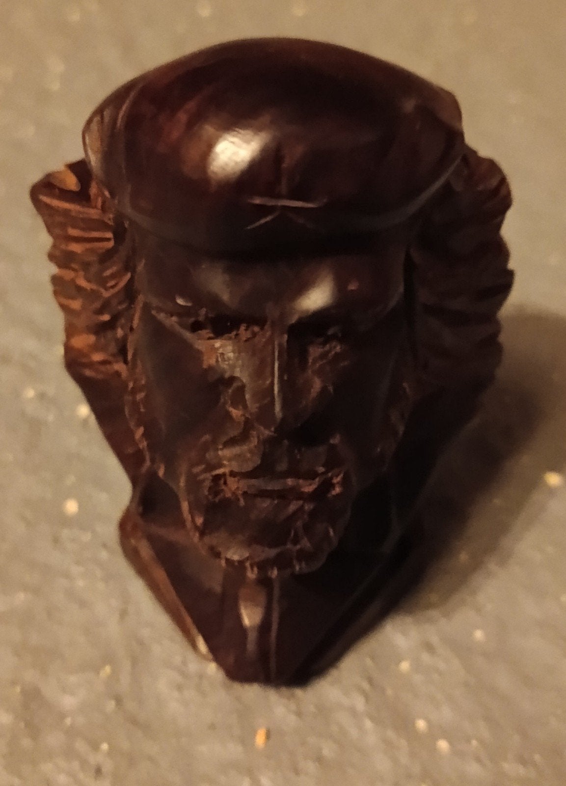 Handgesneden houten borstbeeld Che Guevara, Bois, Enlèvement ou Envoi, Brun, Fait main