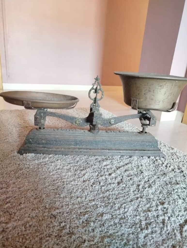 Ancienne balance + poids, Antiek en Kunst, Ophalen