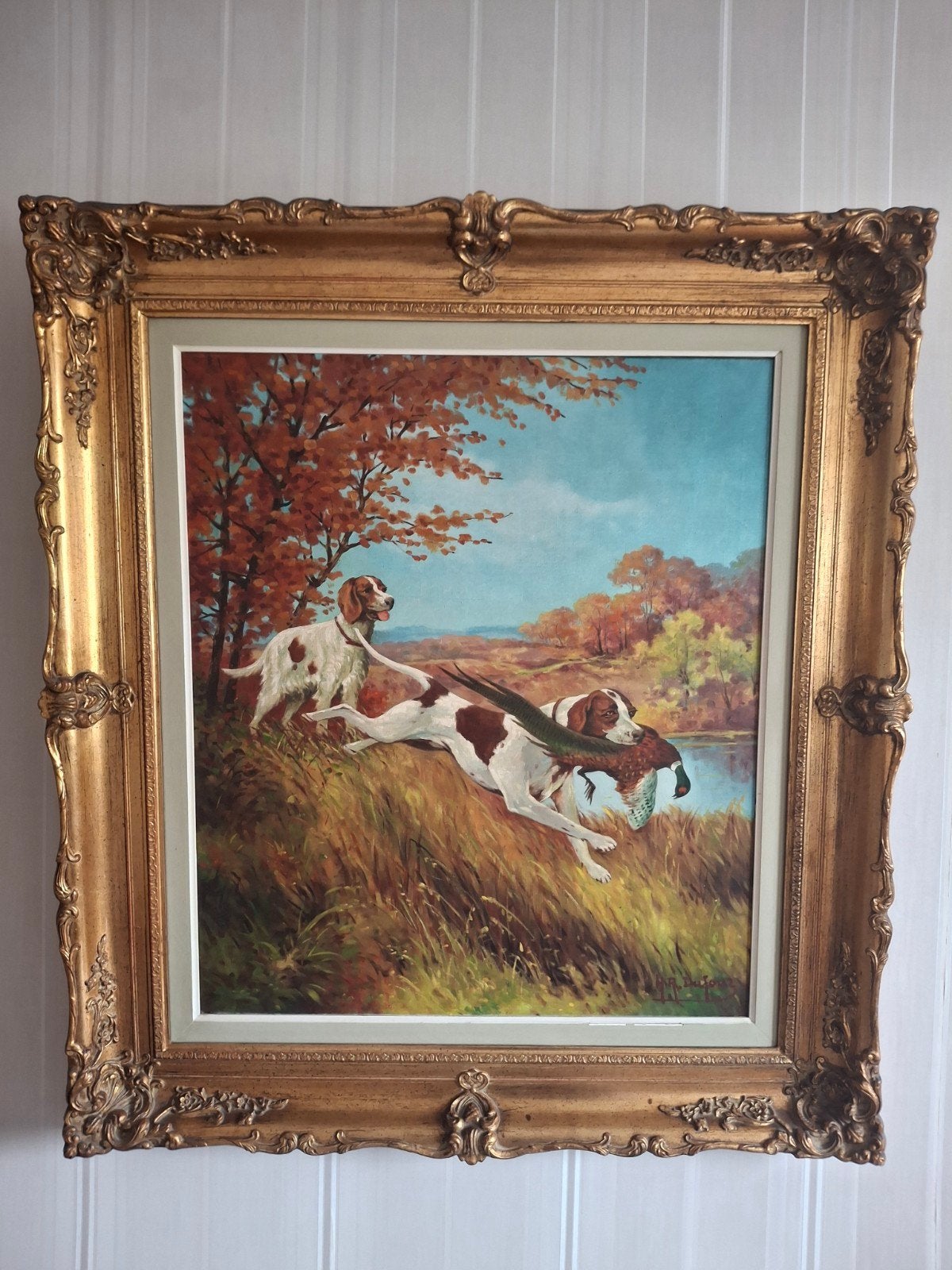 Peinture « Chiens de chasse au faisan », Antiquités & Art, Enlèvement