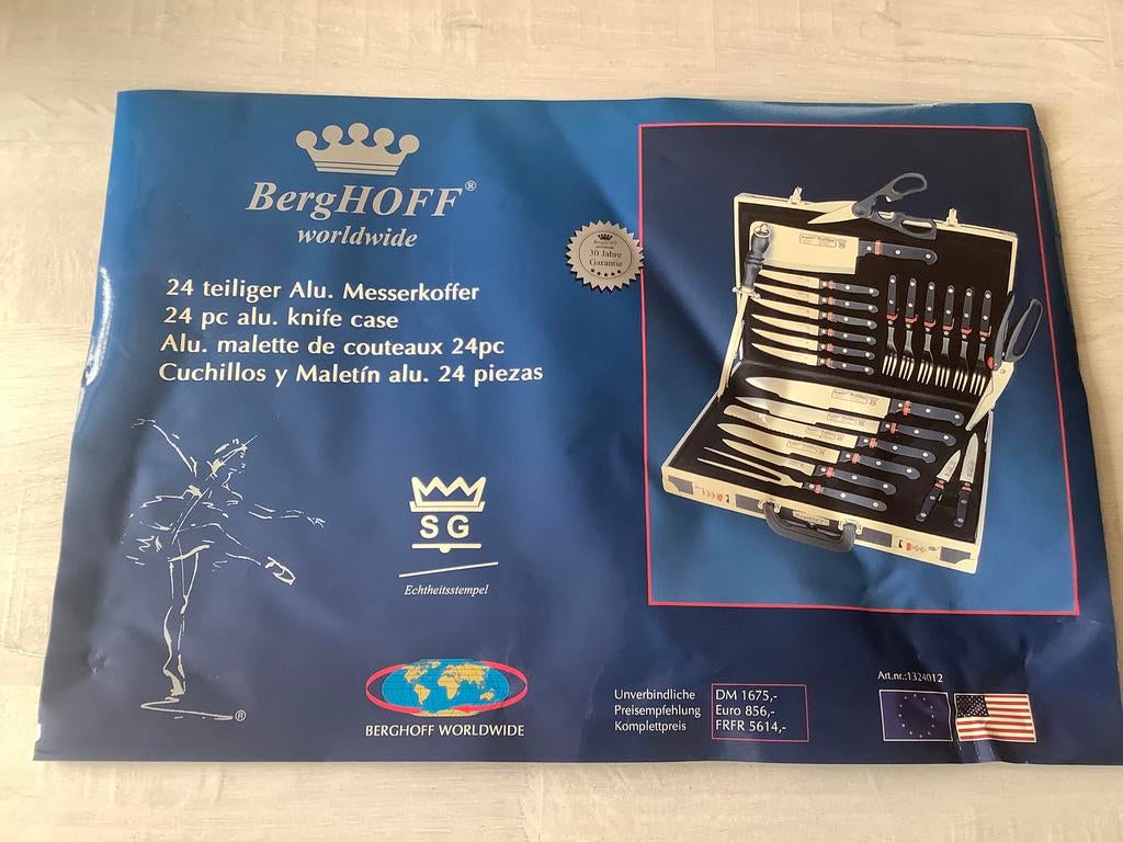24 delig alu messenkoffer merk Berghoff, Ophalen, Nieuw, Bestekset