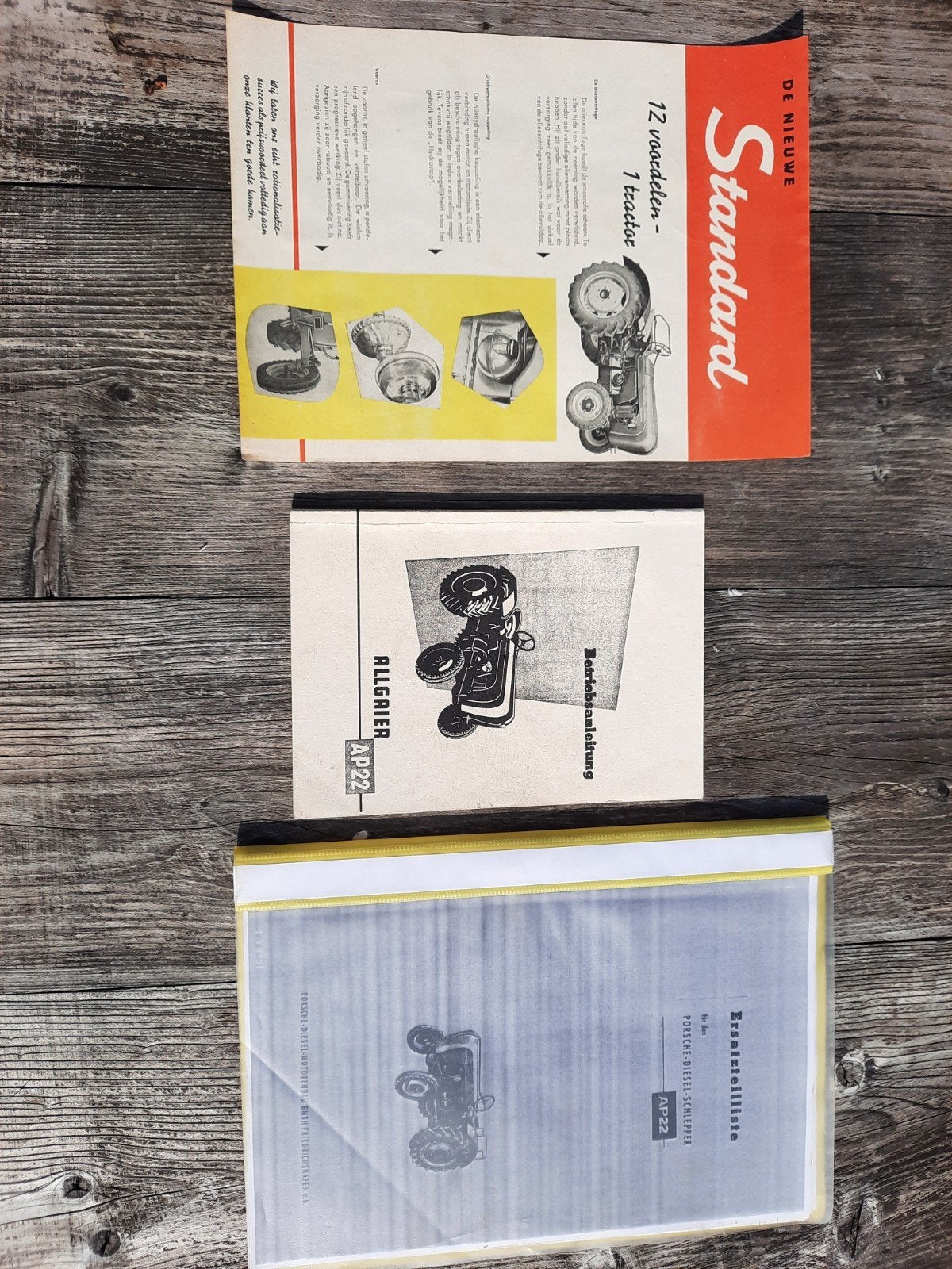 Porsche Allgaier Ap22 onderdelenboeken + reclame Standard, Ophalen of Verzenden