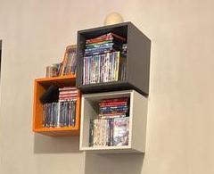 3 Wandkastjes kleur grijs oranje wit, Huis en Inrichting, Ophalen, Zo goed als nieuw, Minder dan 150 cm, Minder dan 100 cm