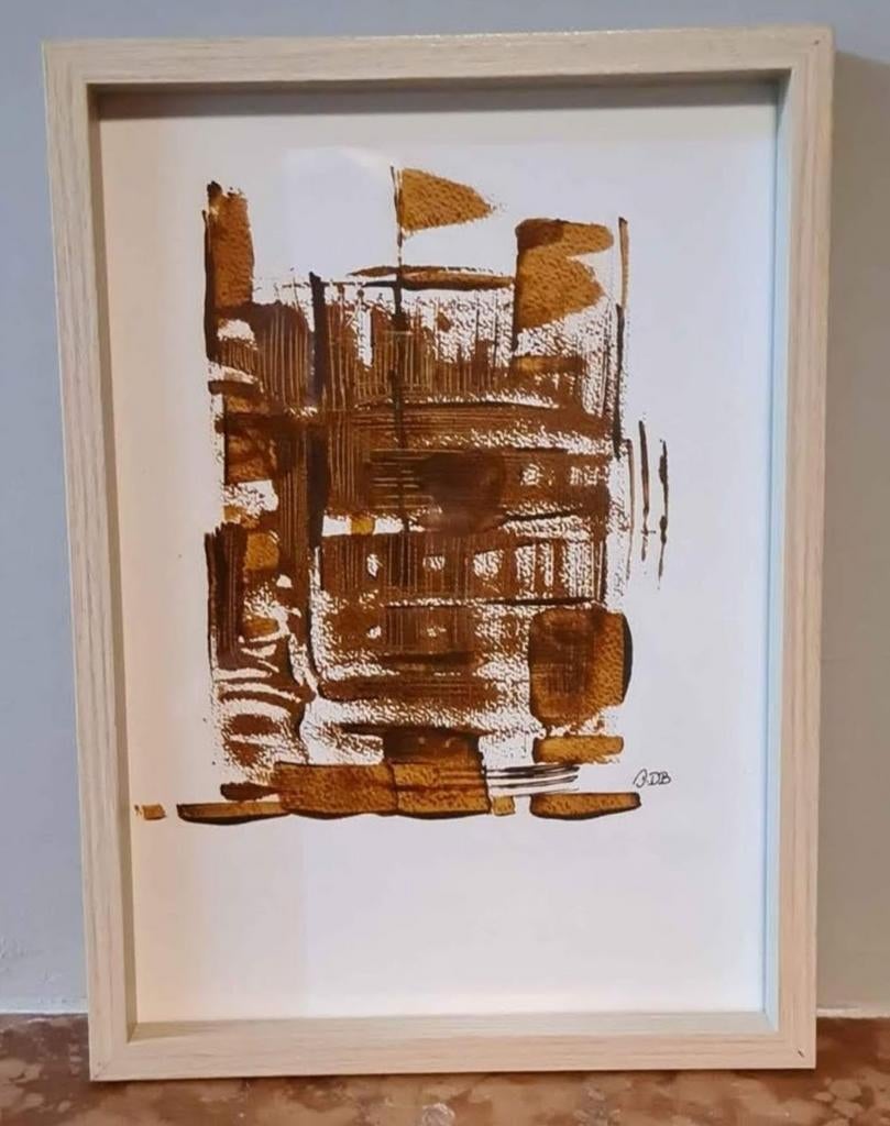 Uniek ingelijst schilderij 21×29,7cm, Ophalen