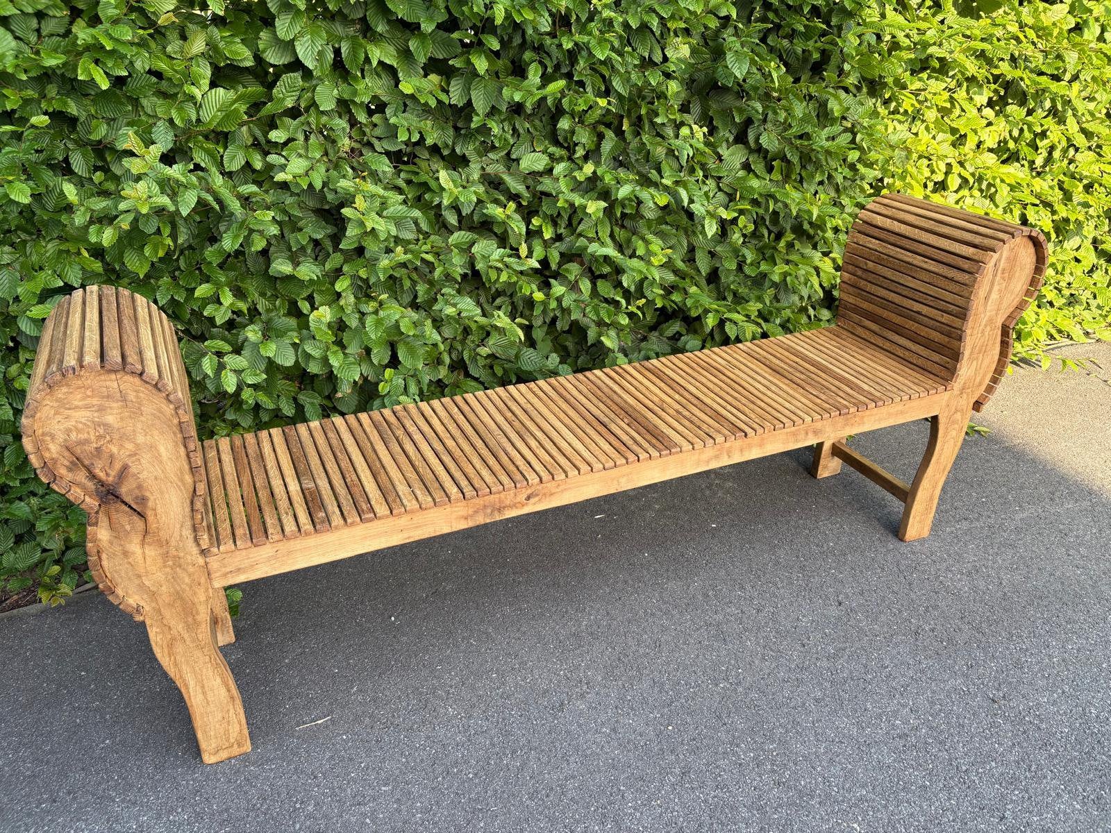 Massieve eiken bank, Tuin en Terras, Ophalen, Nieuw, Hout