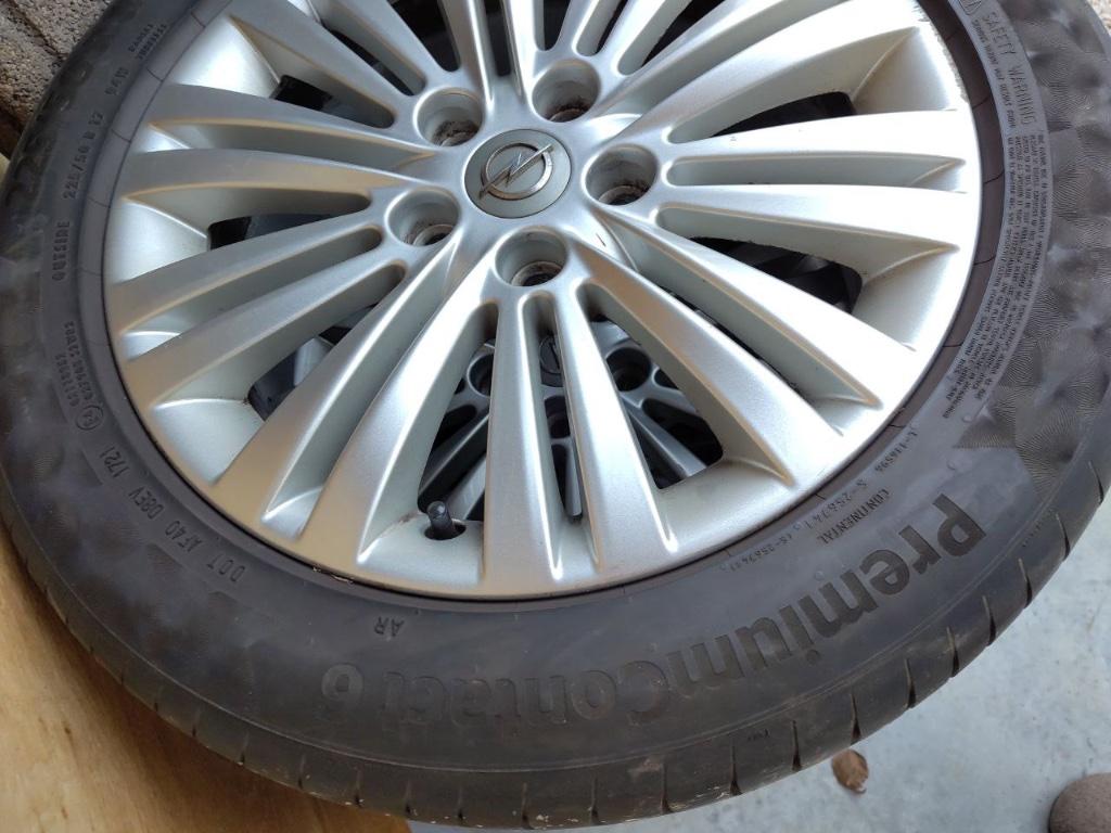 4 Continental PremiumContact6 zomerbanden + velgen, Auto-onderdelen, Banden en Velgen, Ophalen, Gebruikt, Banden en Velgen, 17 inch