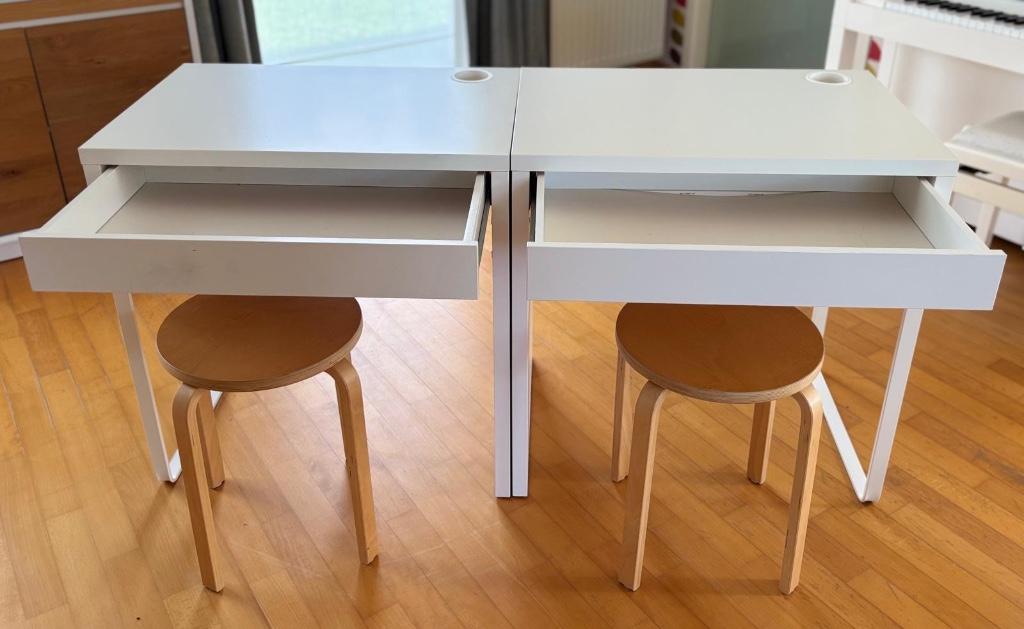 2 identieke bureaus, krukjes niet inbegrepen, Ophalen, Gebruikt, IKEA, 74 cm