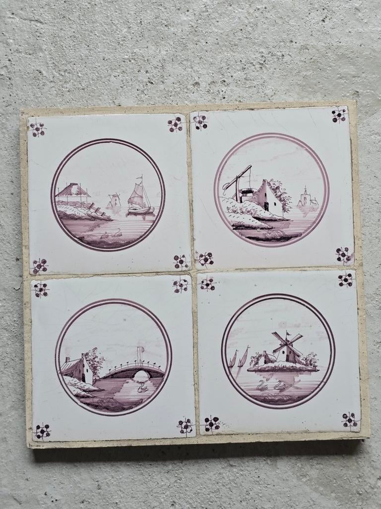 Carreaux anciens en manganèse de Delft, Enlèvement ou Envoi