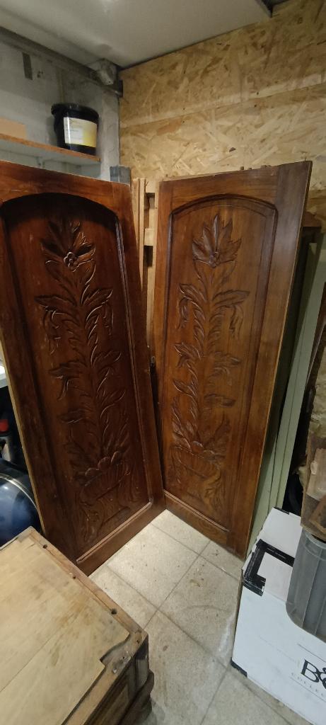 Oude olmenhouten kleerkast / linnenkast, Ophalen, Gebruikt, Rustiek, 50 tot 100 cm