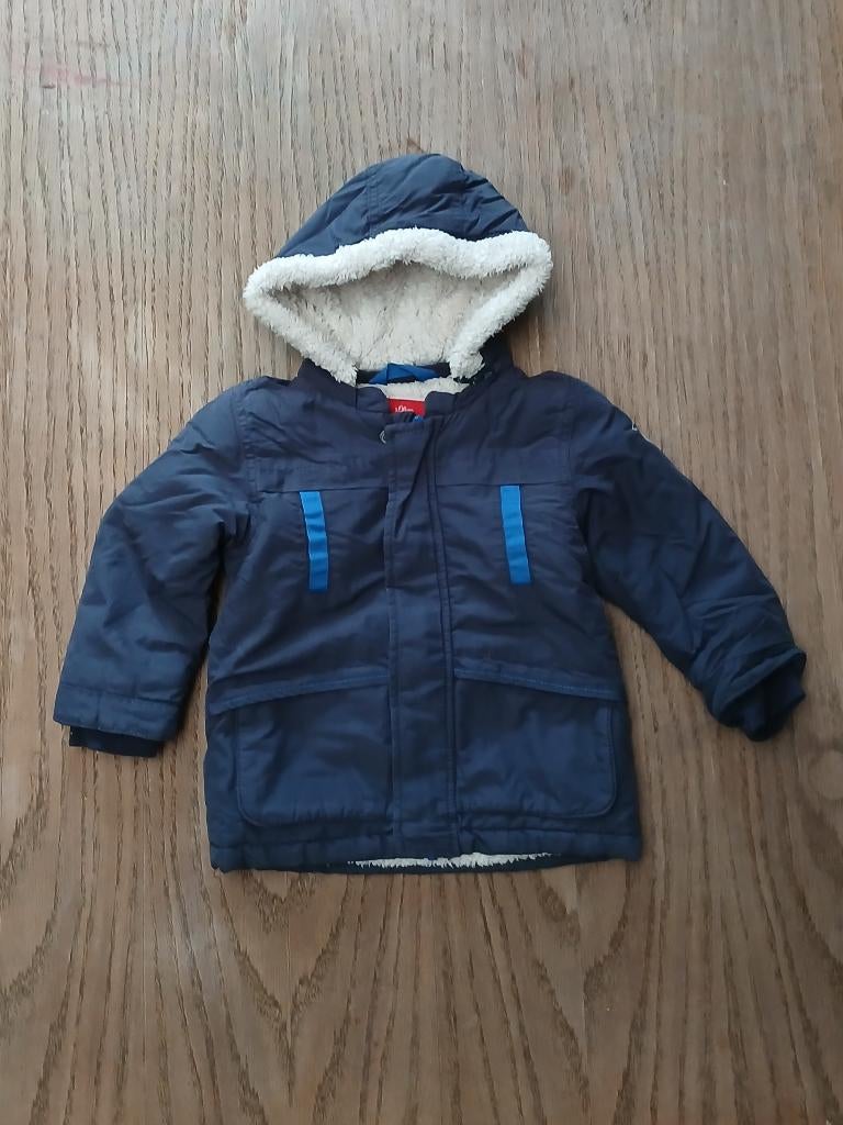 s.Oliver Donkerblauwe Parka / Jas - Maat 92 - Topkwaliteit, Garçon, Enlèvement ou Envoi, Utilisé, Manteau