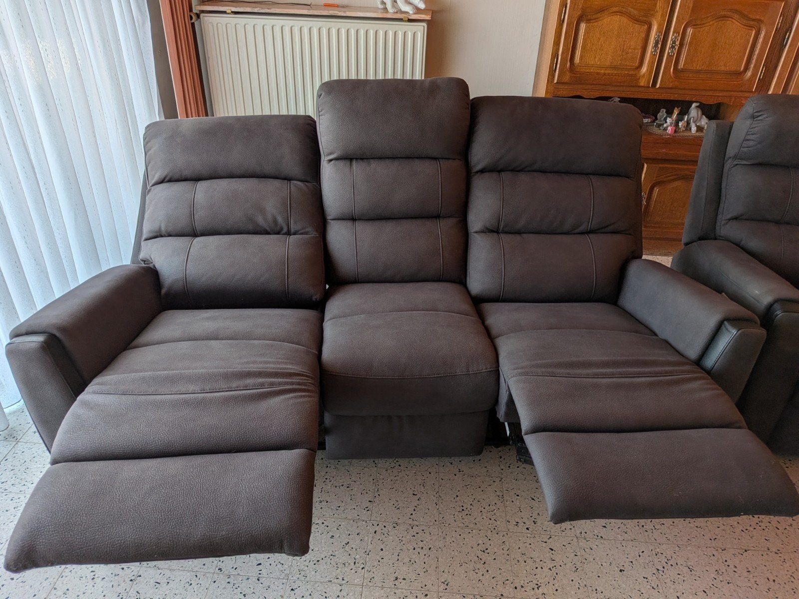 3-zit en 1-zit zetel, Enlèvement, Utilisé, Tissus