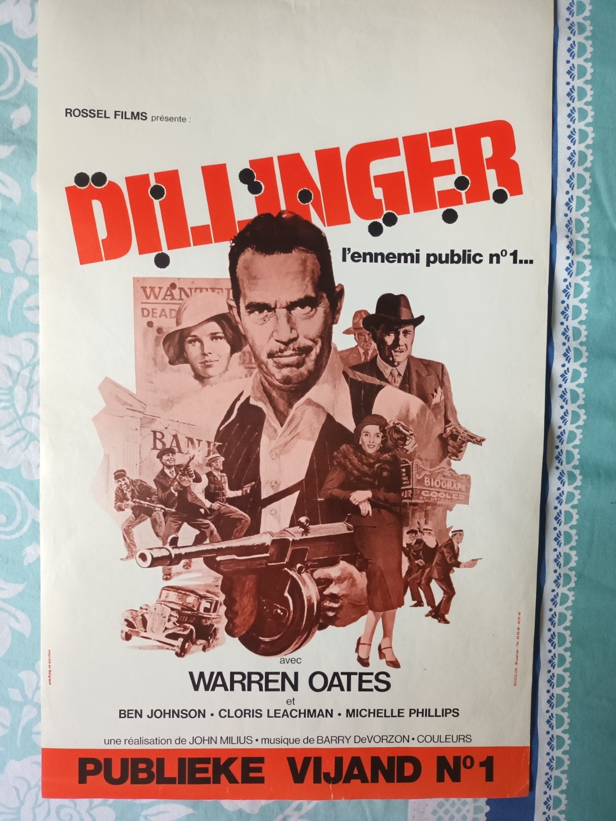 filmposter Dillinger, Verzamelen, Posters, Ophalen of Verzenden, A1 t/m A3, Film en Tv, Rechthoekig Staand