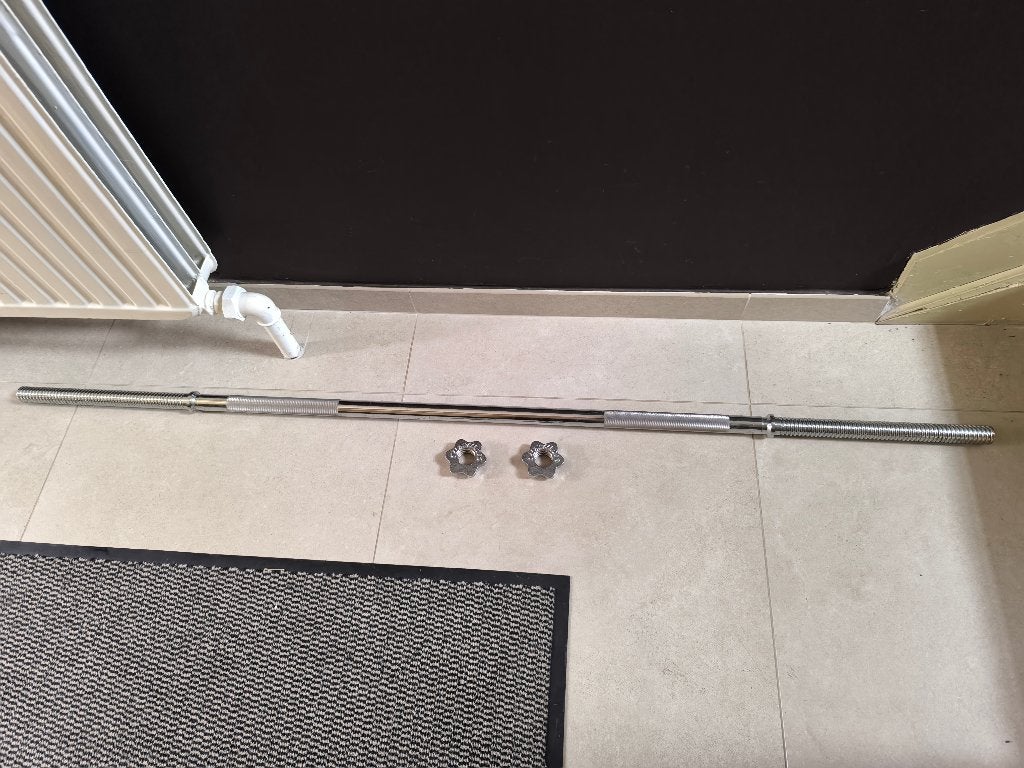 Halterstang van Tunturi 165cm, 9kg (30mm), Sport en Fitness, Ophalen, Gebruikt, Benen, Halterstangen