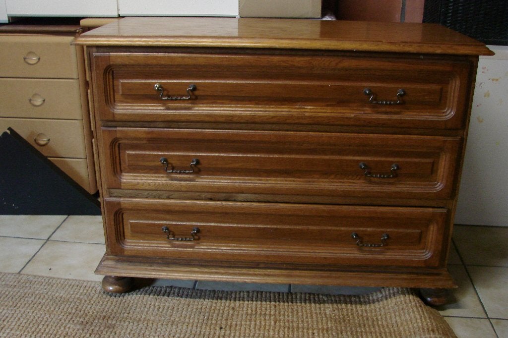 vintage: eiken ladenkast met 3 laden, Enlèvement