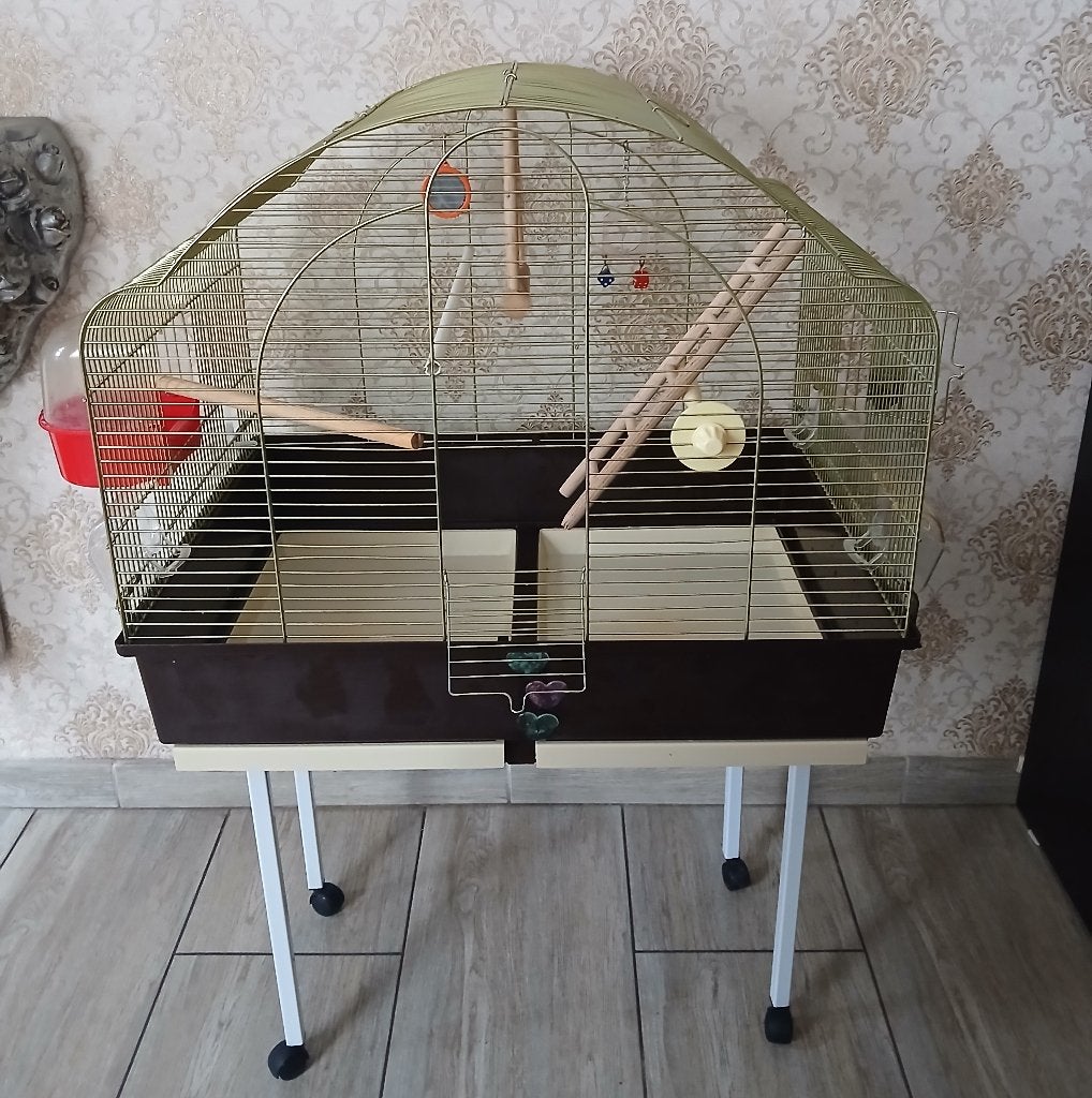Grande cage oiseaux sur pied avec ses accessoires complets, Animaux & Accessoires, Enlèvement ou Envoi