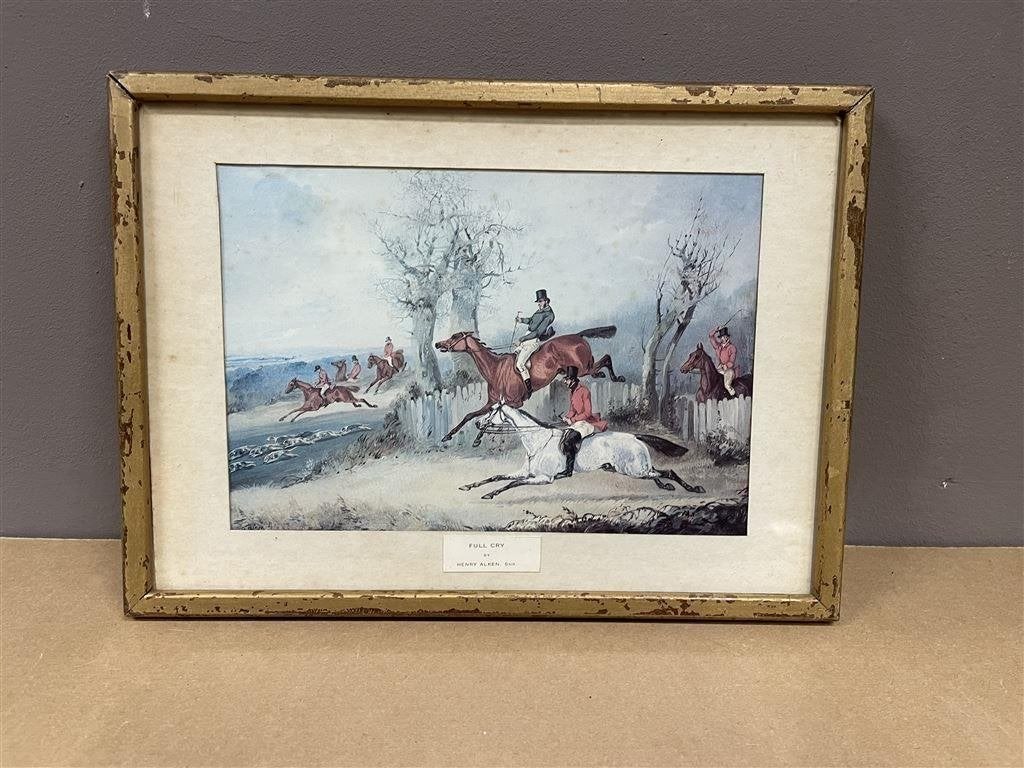 schilderij henry alken snr - Full cry - vossenjacht, Antiek en Kunst, Kunst | Litho's en Zeefdrukken, Ophalen of Verzenden