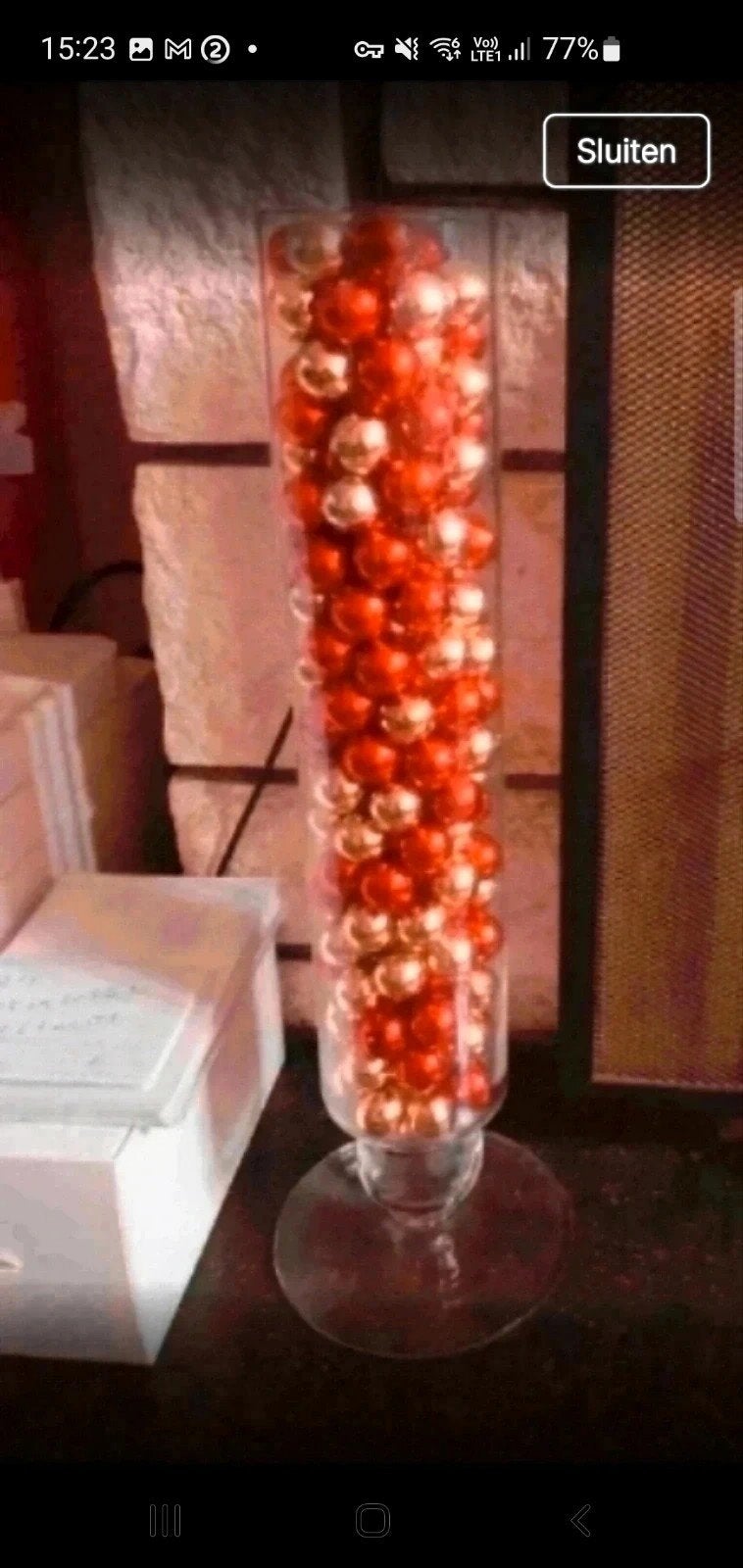 mooi grote kerststuk met veel balletjes in, Ophalen of Verzenden, Zo goed als nieuw