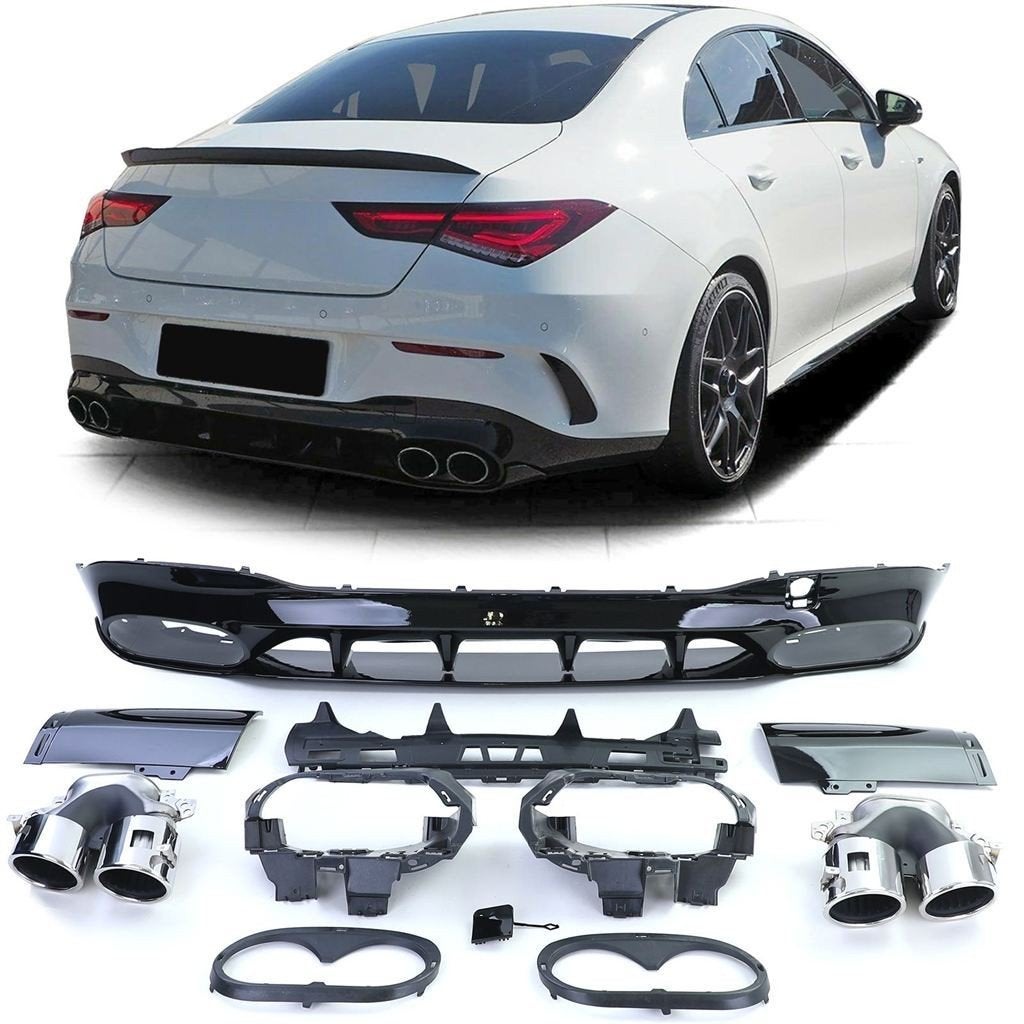 Diffuser Chrome Uitlaat Mercedes CLA C118 AMG Pakket Glans Z, Autos : Divers, Tuning & Styling, Envoi