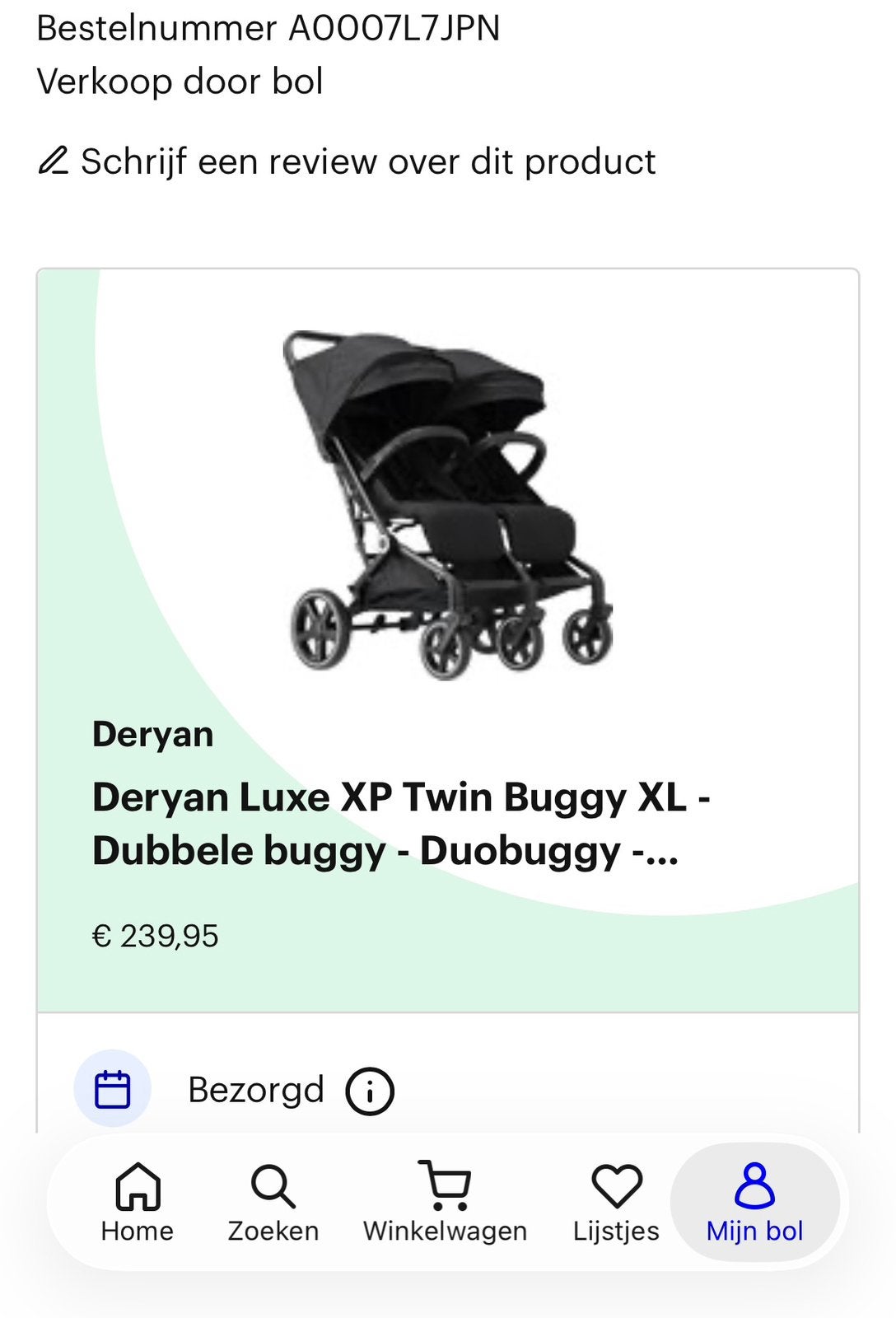 Buggy jumeau/double Deryan, Enlèvement, Comme neuf