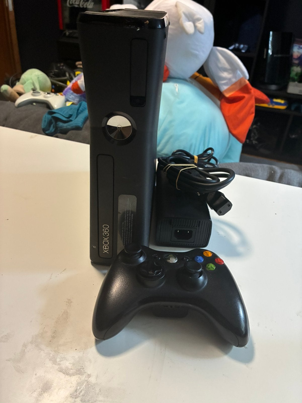 Xbox 360 S Console mat zwart met controller en voeding, Ophalen of Verzenden, Zo goed als nieuw, 360 S