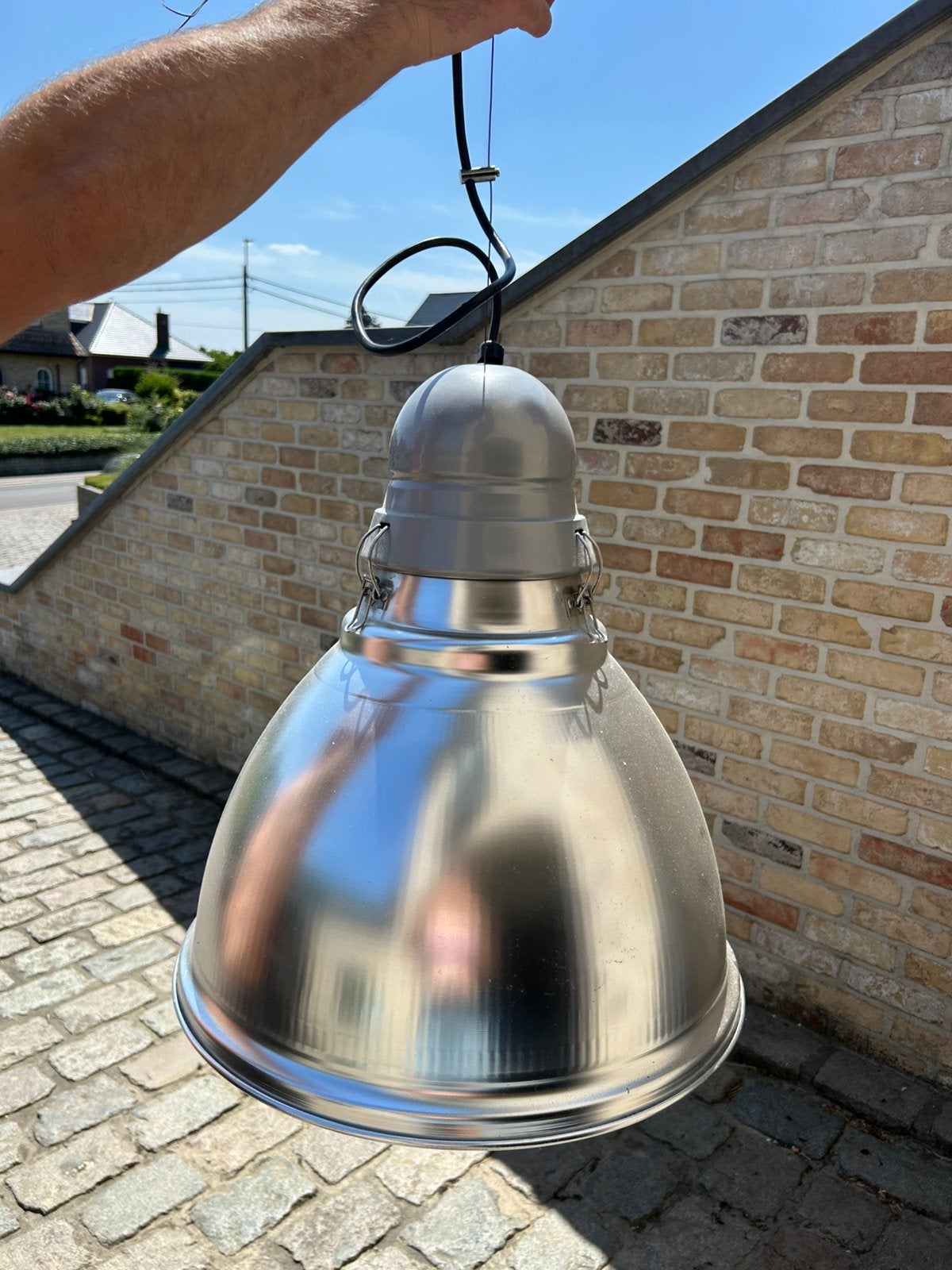 Lampe suspendue industrielle - bon état, Autres culots, Comme neuf, Enlèvement, Industriel