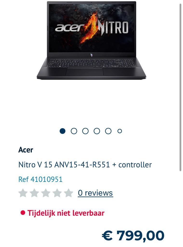 Ordinateur portable de jeu Acer Nitro V15, Informatique & Logiciels, 16 pouces, Comme neuf, Enlèvement, Gaming