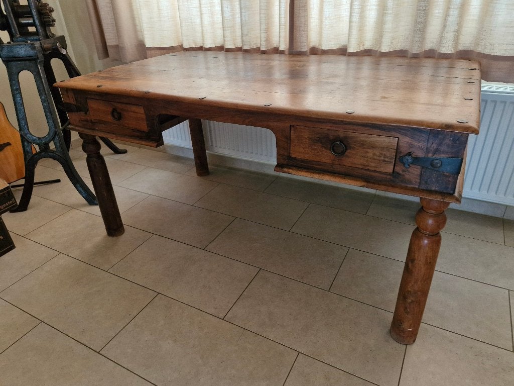 massief koloniaal bureau, Enlèvement, Espace de rangement, Bois