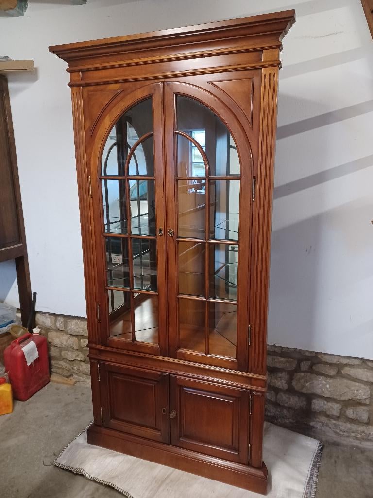 Meuble de coin vitrine, Maison & Meubles, Armoires | Vitrines, 25 à 50 cm, Cerisier, Comme neuf, 100 à 150 cm