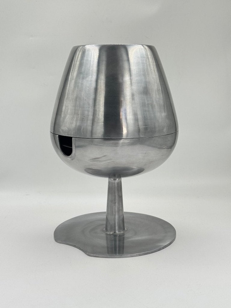 Sculpturale vintage wijnhouder in aluminium, Ophalen of Verzenden