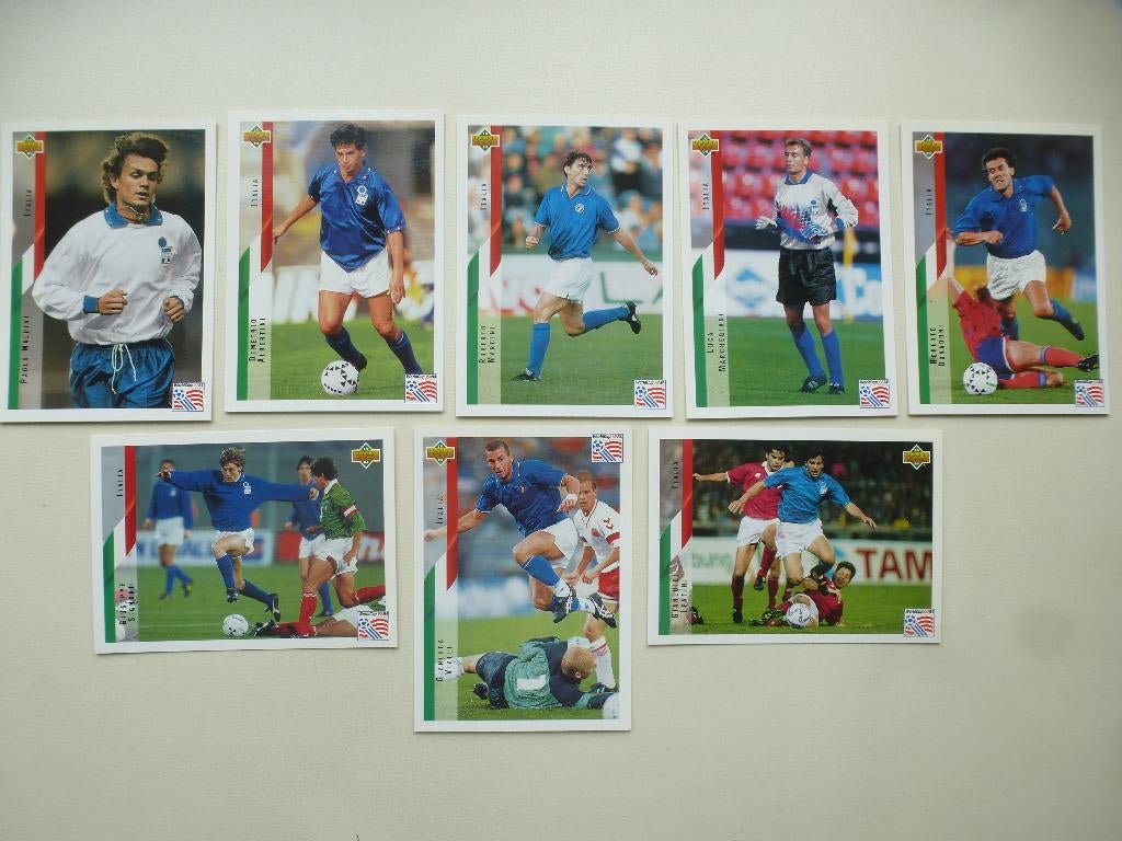 UPPER DECK WORLDCUP USA 94 spelers Italië, Ophalen of Verzenden, Zo goed als nieuw, Meerdere plaatjes