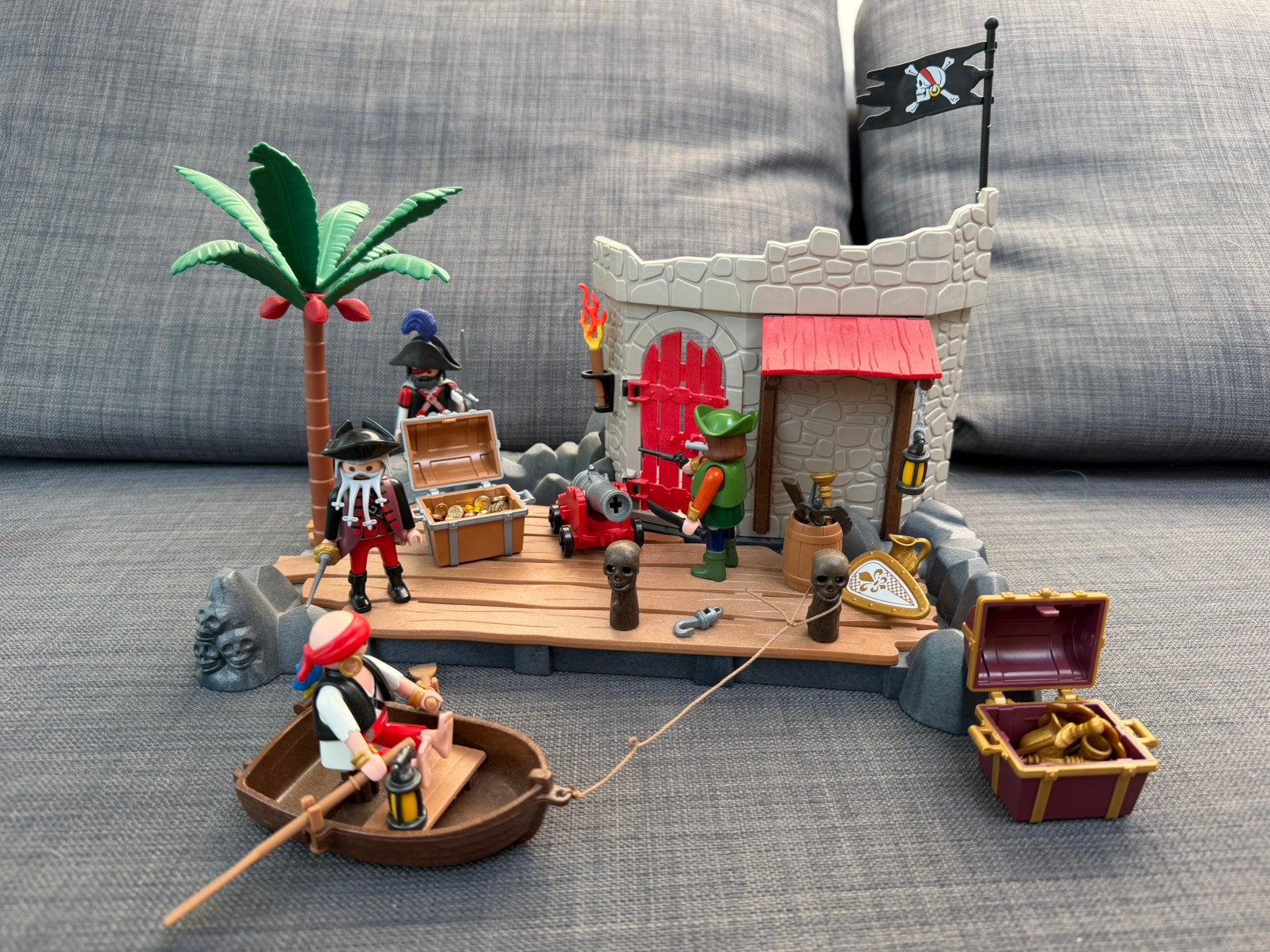 Playmobil piratenfort set 6146 (uitgebreid pakket), Pirates, Utilisé, Château/Fort, Kit complet