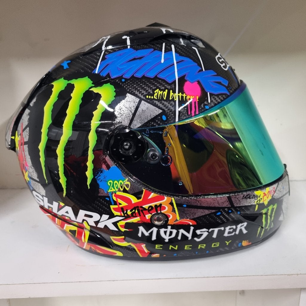 Shark carbon helm met intercom, Motoren, Ophalen, Dames, Shark, Integraalhelm