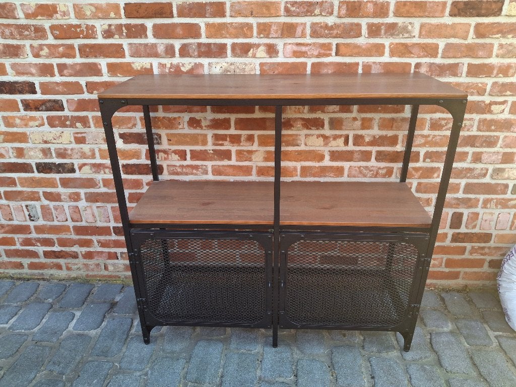 IKEA FJÄLLBO Stellingkast - Zwart / Hout - 100x36x95, Huis en Inrichting, Gebruikt, 100 tot 150 cm, 50 tot 100 cm, Industrieel