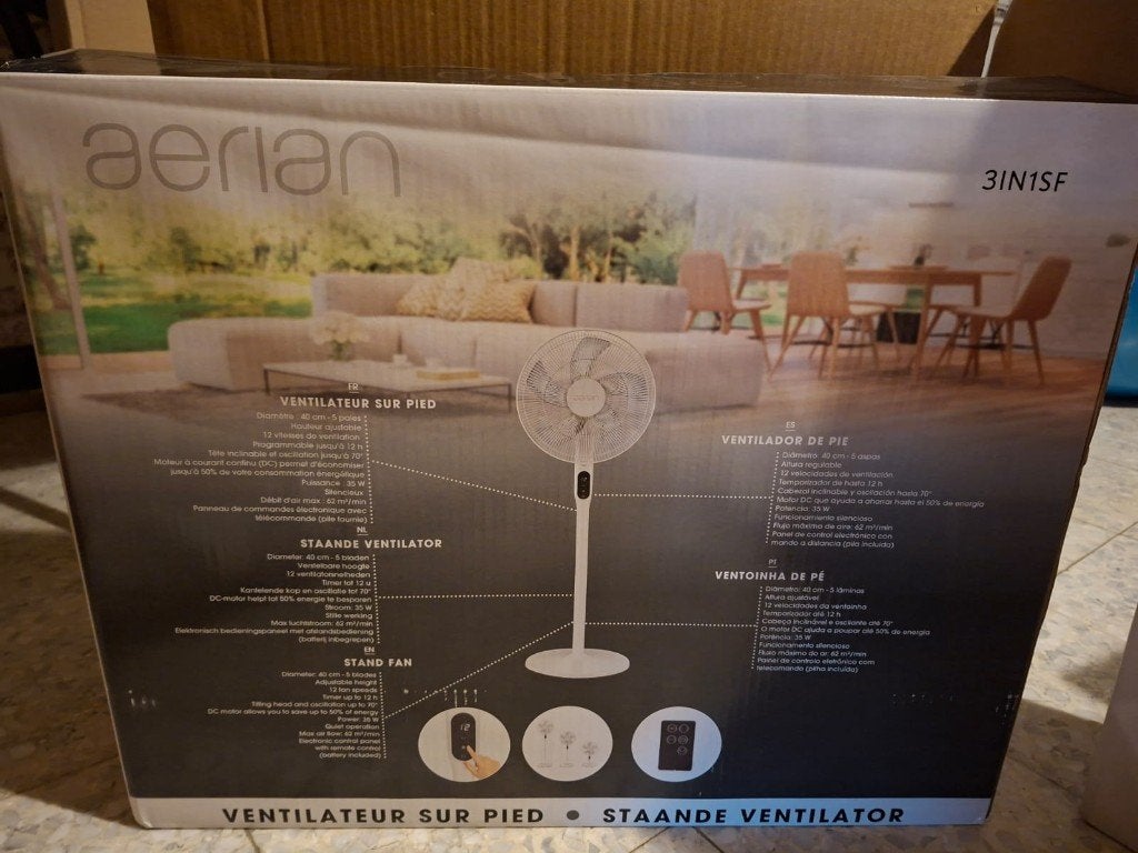 ventilator, Elektronische apparatuur, Ventilatoren, Ophalen, Ventilator met afstandsbediening, Zo goed als nieuw, Statiefventilator