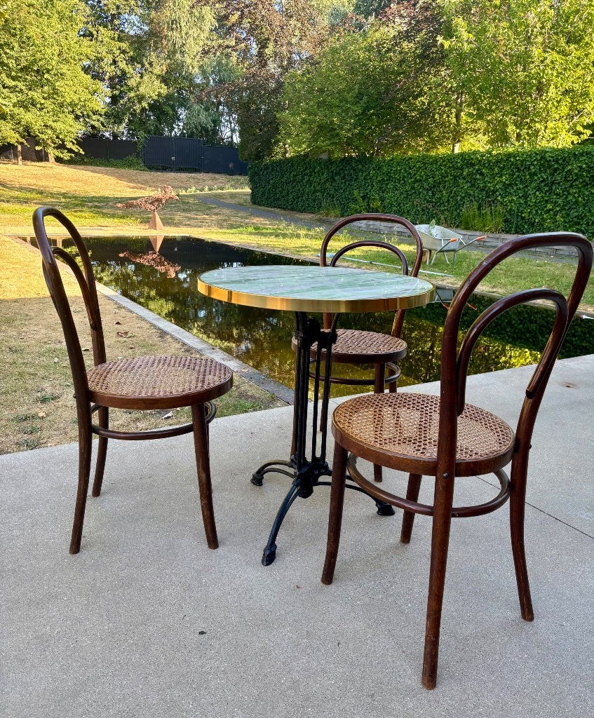 Vintage  Bistroset – Originele 'Thonet + marmeren Tafel, Enlèvement