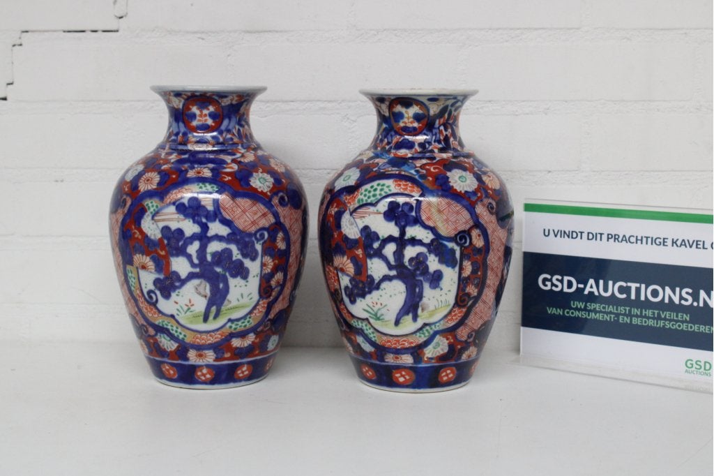 Set van 2 Antieke Japanse Imari Vazen, Niet ingevuld, Niet ingevuld, Niet ingevuld
