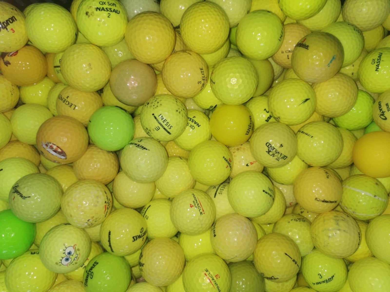 Gele golfballen mix 100 stuks, Ophalen of Verzenden