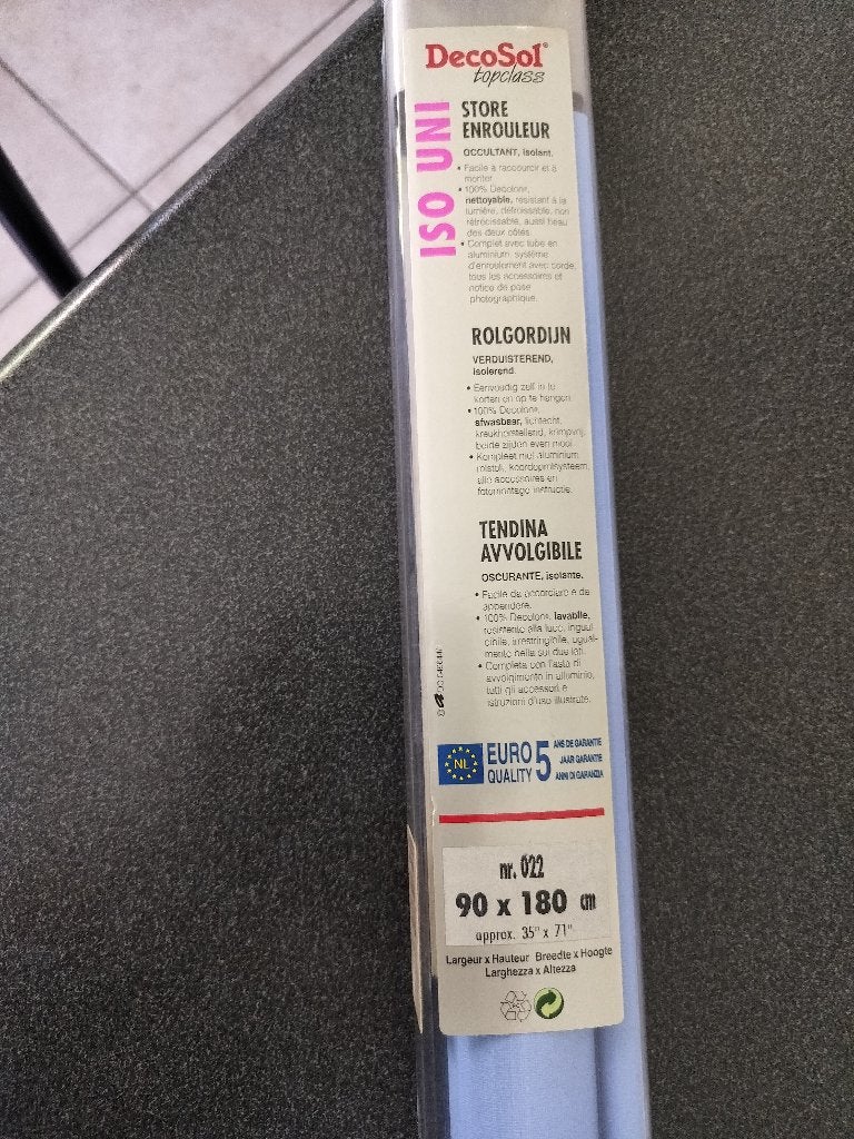 Rolgordijn Decosol, Huis en Inrichting, Stoffering | Gordijnen en Lamellen, Ophalen, Blauw, Nieuw, 50 tot 100 cm