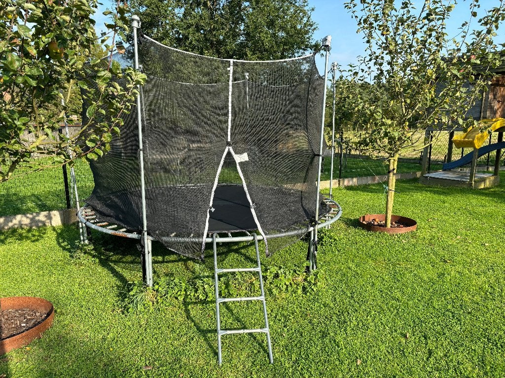 Trampoline met trap en veiligheidsnet, Ophalen, Gebruikt