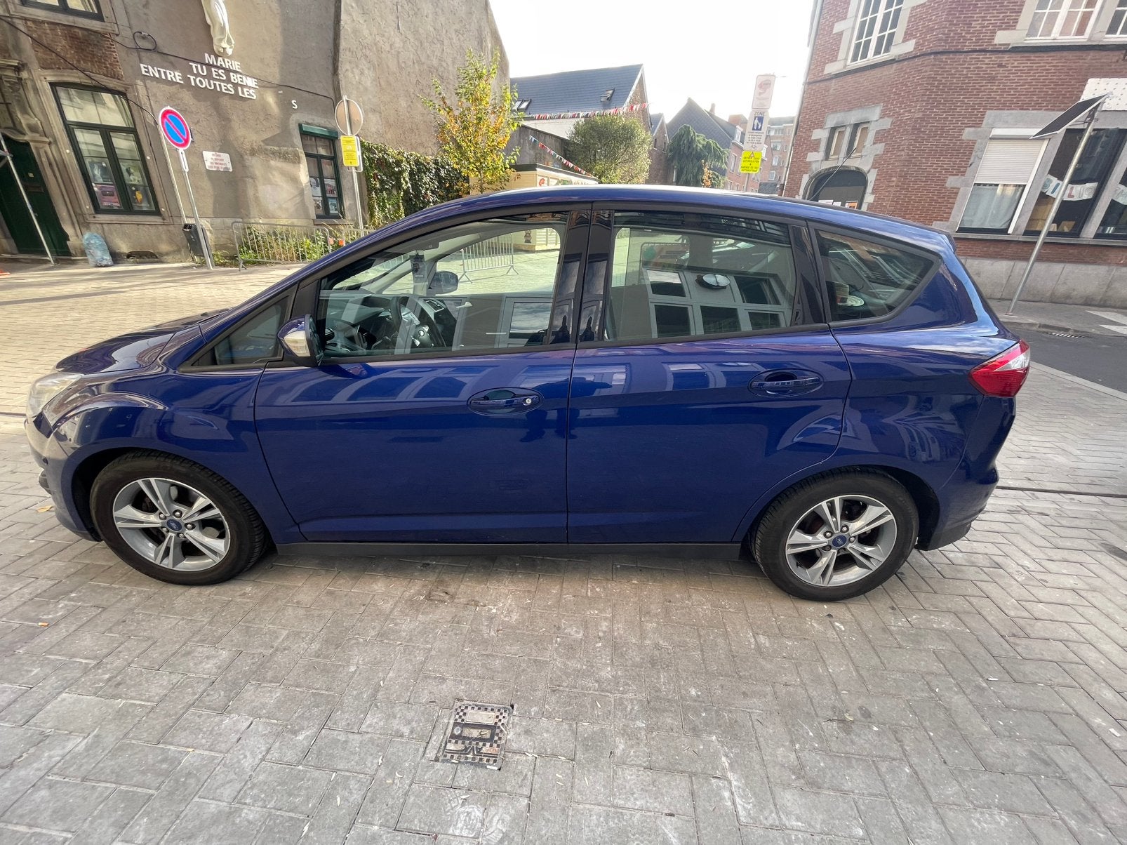 Ford Cmax 2014/12/ diesel euro 5, Auto's, Euro 5, Achterwielaandrijving, Blauw, Leder en Stof