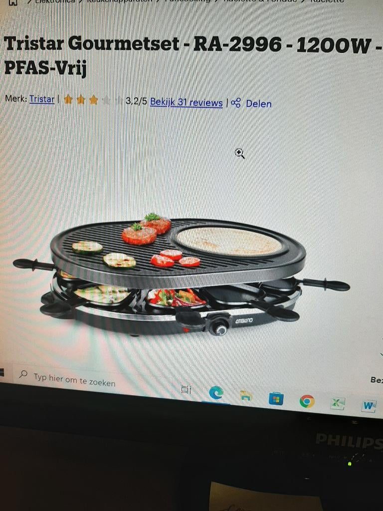 tristar RA-2996 gourmetset bakplaat 8 personen NIEUW, Ophalen