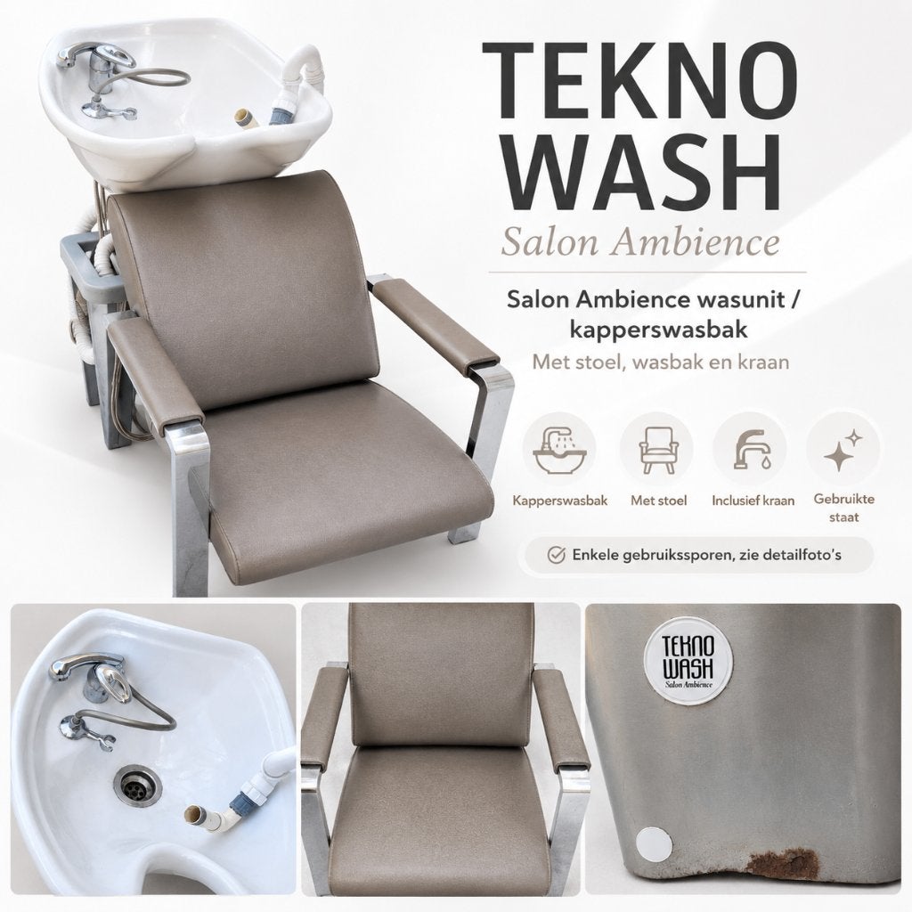 Tekno Wash Salon Ambience kapperswasbak / washunit met stoel, Huis en Inrichting, Gebruikt, Overige kleuren, Ophalen of Verzenden