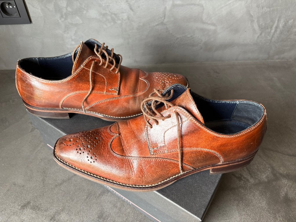 Giorgio geklede schoen maat 43 leder handmade, Kleding | Heren, Schoenen, Bruin, Giorgio Shoes, Ophalen of Verzenden, Gedragen