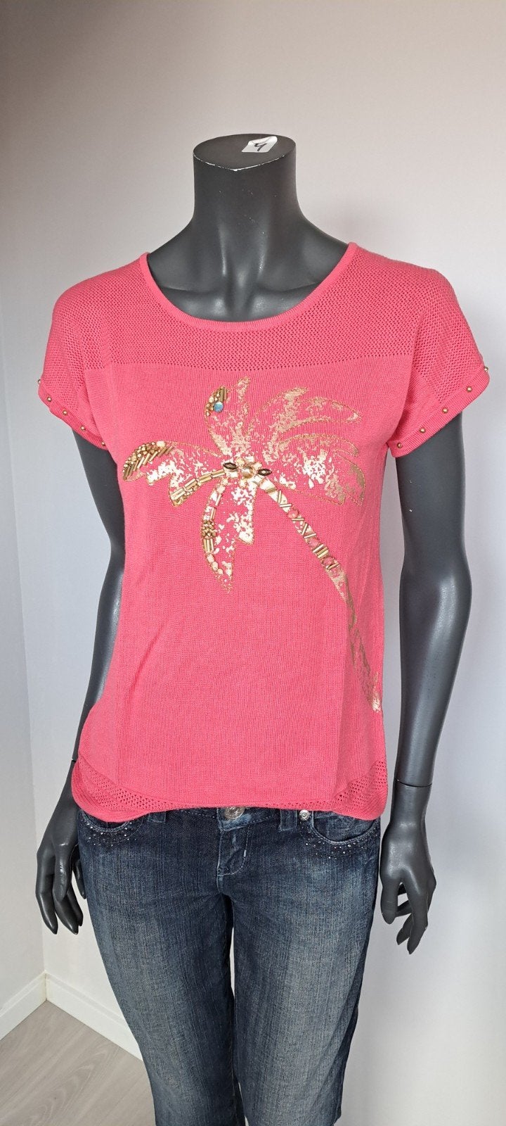 Shirt Leo&Ugo T1, Kleding | Dames, Ophalen of Verzenden, Zo goed als nieuw, Korte mouw, Roze