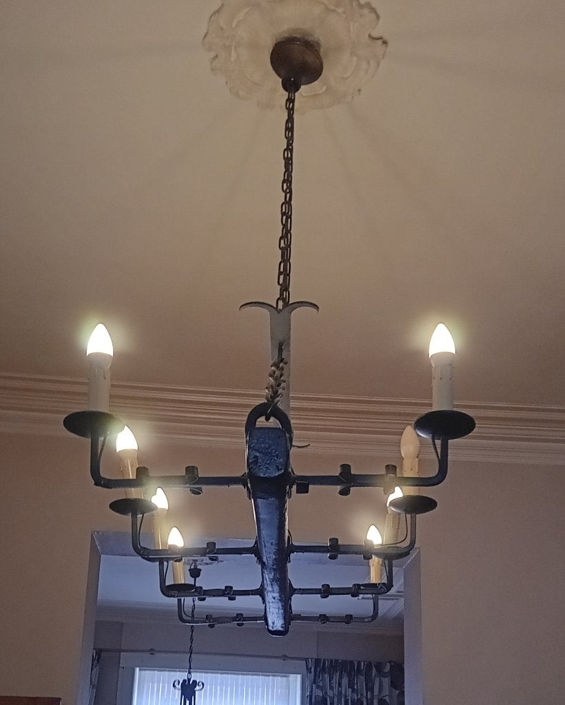 Lustre en chêne, Maison & Meubles, Lampes | Lustres, Enlèvement, Comme neuf, Bois