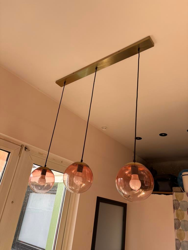 Lamp met goud en roze, Ophalen, Zo goed als nieuw